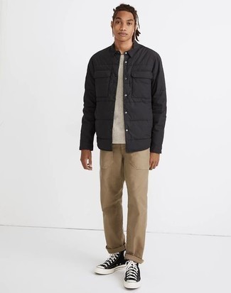 Quilted Down Shirt Jacket