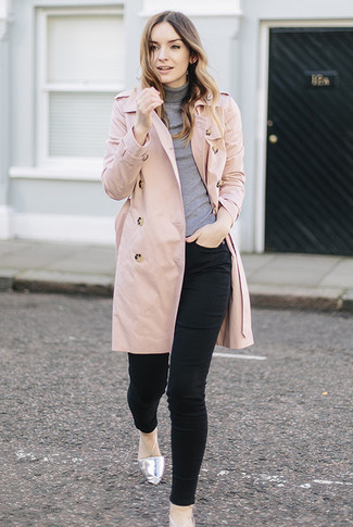 Skinny Jeans with Trenchcoat Outfits: 