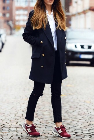 Blue Coat Outfits For Women: 
