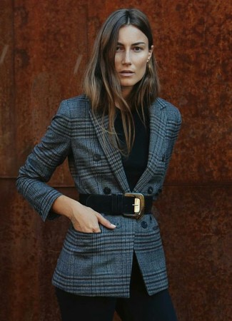 Charcoal Blazer Outfits For Women: 