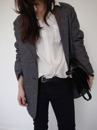 Grey Coat Outfits For Women: 