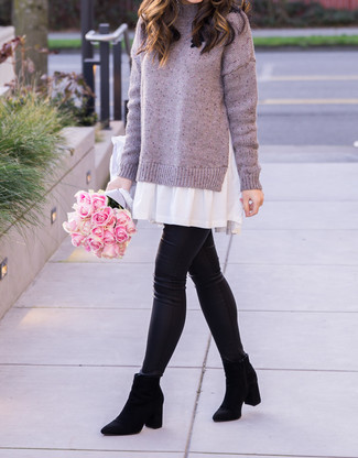 Sweater Dress with Leggings Outfits: 