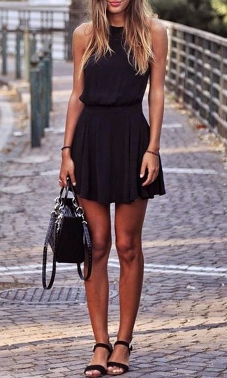 Black Suede Satchel Bag Casual Outfits: 