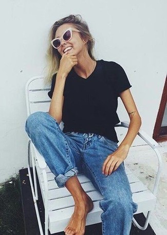 Alexa Boyfriend Jeans  Medium Indigo