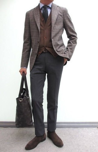 Brown Relaxed Fit Cardigan
