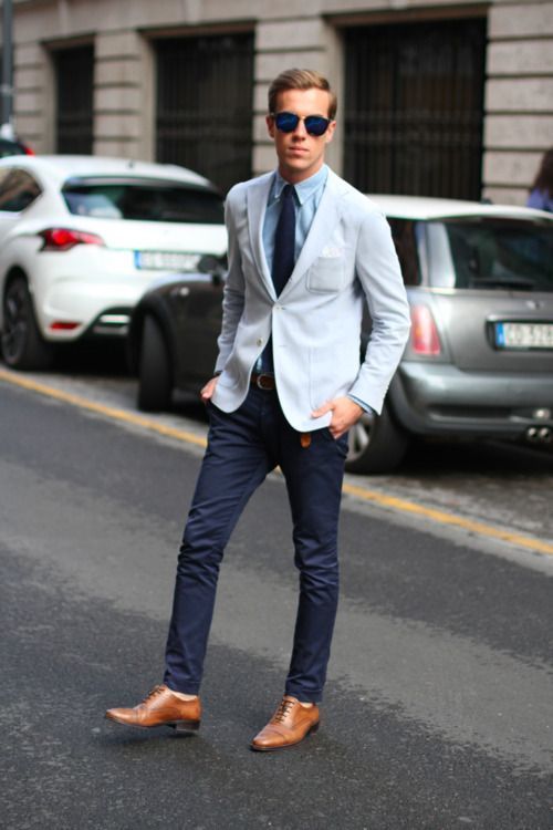 blue blazer with shoes