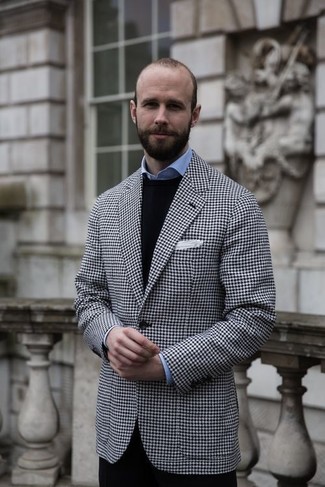 How to Wear a White and Black Houndstooth Blazer (5 looks) | Men's Fashion