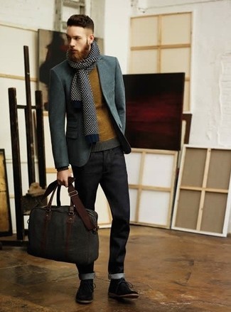 Charcoal Leather Briefcase