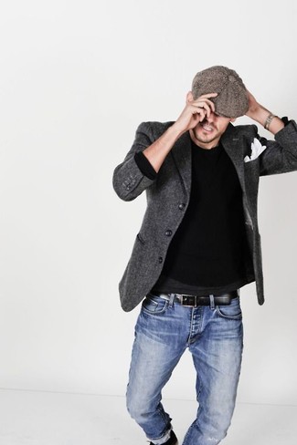 Grey Blazer Spring Outfits For Men: A grey blazer looks so casually sleek when paired with blue jeans. And if you're in search of a killer winter-to-spring outfit, look no further.