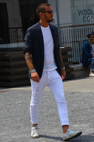 white jeans and shirt