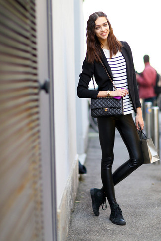 Blazer with Leggings Relaxed Fall Outfits (4 ideas & outfits