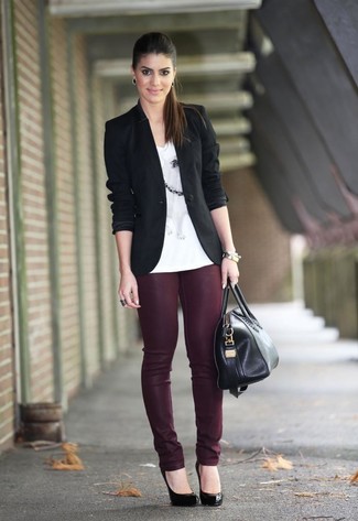 Mid Rise Skinny Jeans Dark Ruby Red