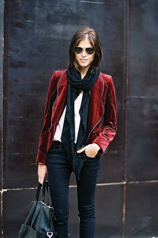 Incorporate Explicitly caress Burgundy Velvet Blazer Warm Weather Outfits For Women (2 ideas & outfits) |  Lookastic