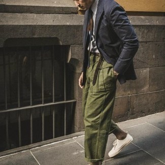 Navy Blazer with Olive Pants Outfits For Men (163 ideas & outfits ...