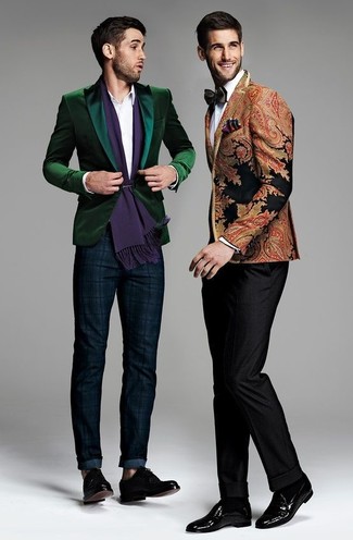 Moss London Slim Fit Navy Paisley Velvet Jacket - Moss Bros