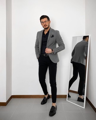 How to Wear Black Shirts And Grey Pants? | Grey Pant Black Shirt Ideas. -  TiptopGents