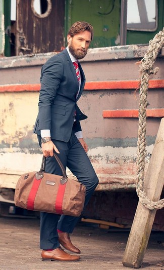 Textured Leather And Canvas Holdall