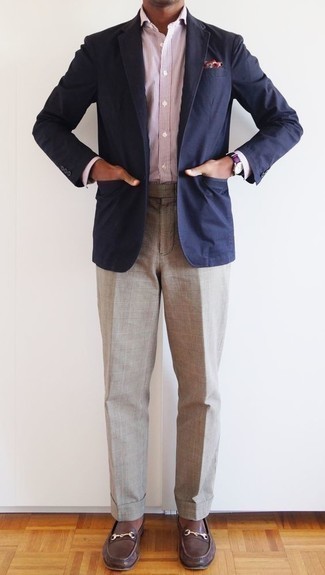 Br Monogram Gray Plaid Italian Wool Suit Trouser