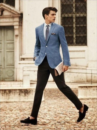 Blue Blazer with Black Pants Outfits For Men (206 ideas & outfits)