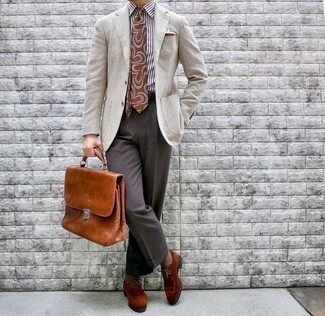 Tobacco Leather Briefcase