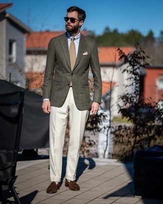 Cream Linen Suit Trousers