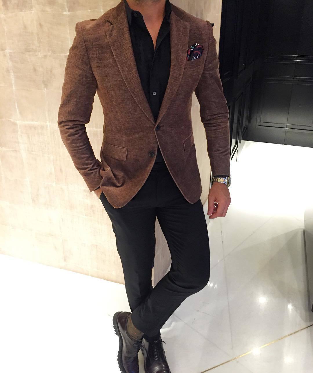 Brown Blazer with Black Dress Pants Outfits For Men 45 ideas  outfits   Lookastic