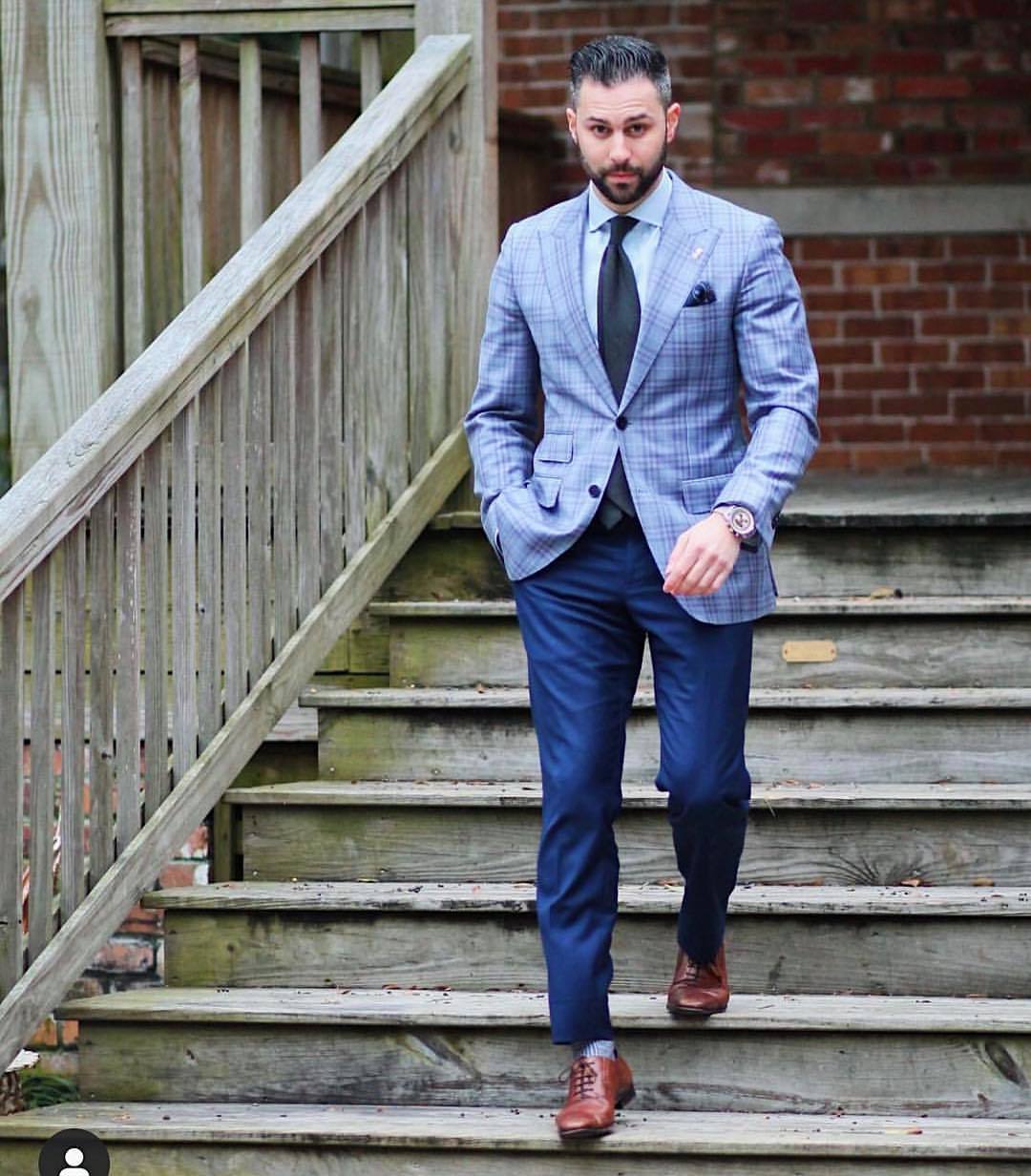 Linen Blazer Blue Pants | Blazer outfits men, Mens outfits, Mens fashion  suits
