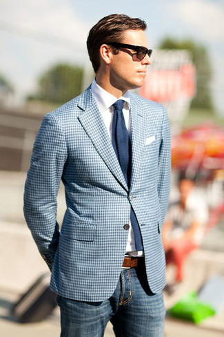 How To Wear a Light Blue Blazer With a White Dress | Men's Fashion