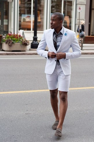 white blazer with shorts