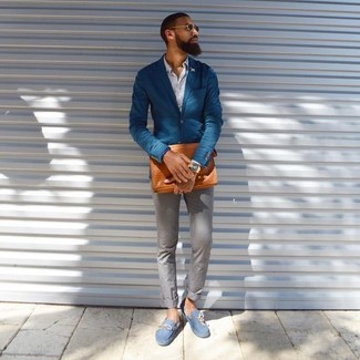 Cursed unforgivable To increase Grey Chinos with Blue Blazer Outfits (174 ideas & outfits) | Lookastic