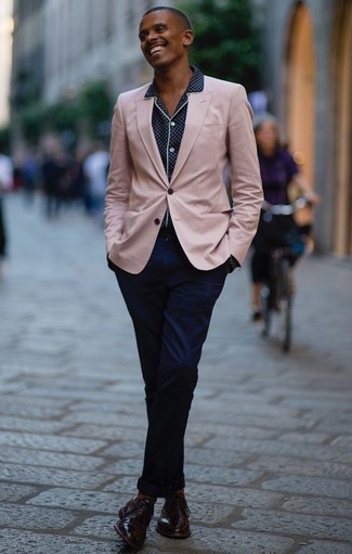 Skinny Blazer In Washed Cotton In Pink
