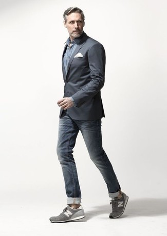 Classic Fit Charcoal Wool Suit Jacket