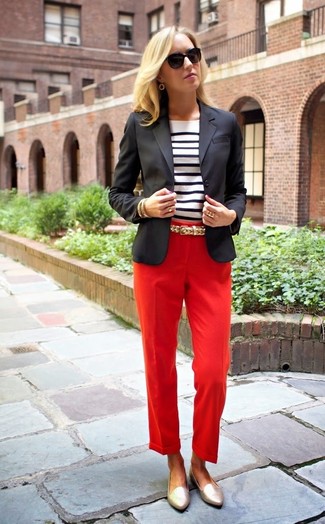 Red Dress Pants with Flats Outfits (4 ideas & outfits)