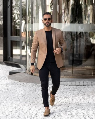 Beige Blazer with Black Skinny Jeans Outfits For Men (5 ideas & outfits ...