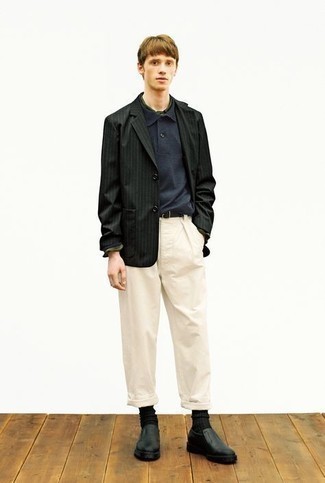 Beige Toggle Parachute Trousers