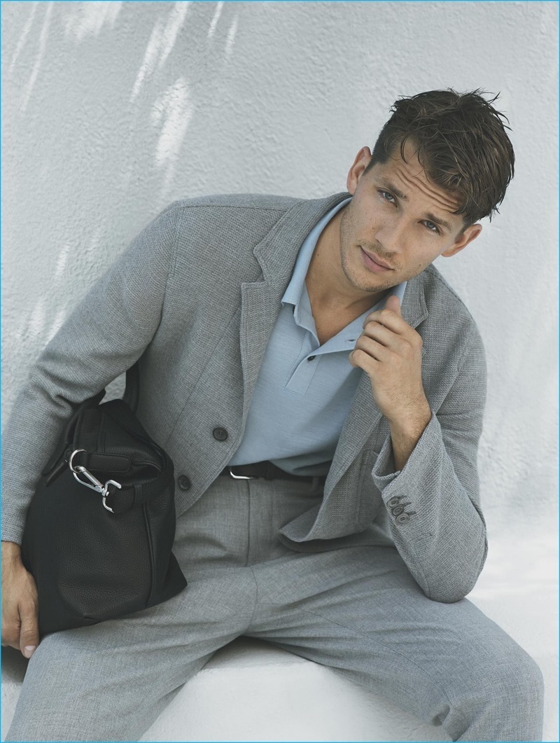 Charcoal Jacket with Grey Pants Summer Outfits For Men In Their