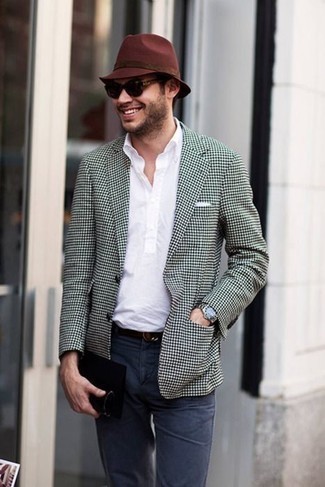 Gingham Check Single Breasted Blazer