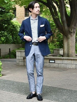 Navy Blazer with Light Blue Dress Pants Outfits For Men (22 ideas ...