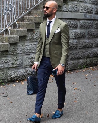 olive green blazer outfit