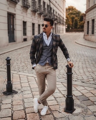 Khaki Chinos with Waistcoat Outfits (62 ideas & outfits) | Lookastic