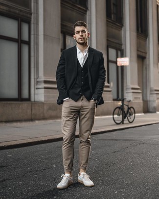 Portrait of a Male Model Wearing a Black Jacket and White Shoes · Free  Stock Photo
