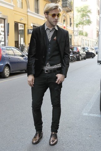 How To Wear Black Jeans With a Black Blazer | Men's Fashion