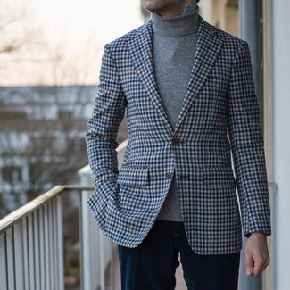 Checked Tailored Single Breasted Blazer