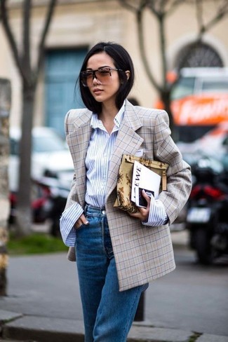 Tan Double Breasted Blazer Outfits For Women In Their 30s: 