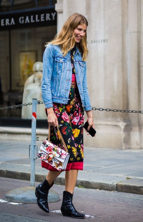 Floral dress with cowboy clearance boots