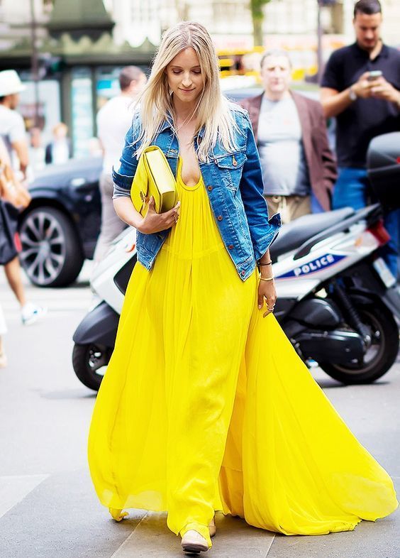The best maxi dress with denim jacket combos - the best of 2018