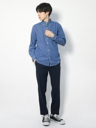 Sustainable Dress Shirt from Organic Cotton Navy Slim Fit - CARPASUS Online  Store