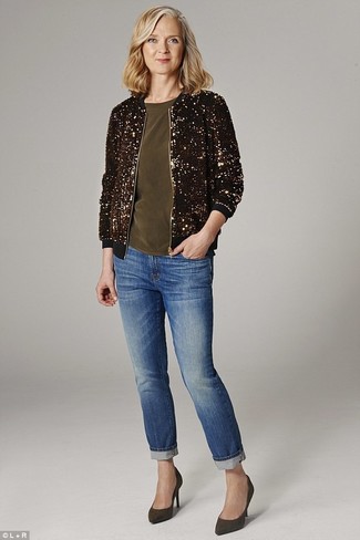 Sequin Outerwear Outfits For Women: 