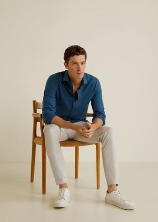 With grey pants light color shirt what Men’s Guide