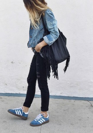 Navy Suede Low Top Sneakers Outfits For Women: 